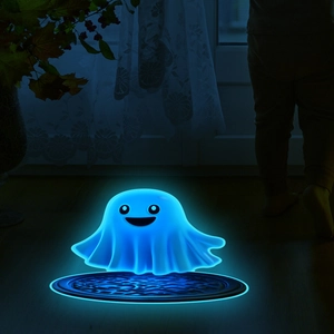 Glow-in-the-dark blue ghost night light for Halloween home atmosphere and bedroom decor