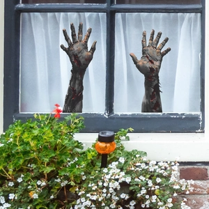 Halloween bloody zombie hand window clings for home party decoration and scary glass decals