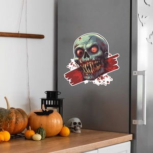 Halloween scary zombie skull wall sticker for living room decoration on metallic fridge