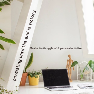 Black inspirational wall decals featuring English motivational quotes for home decor