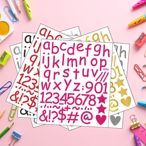 DIY PVC Letter Number Symbol Heart Wall Stickers For Home Decor Modern Minimalist Waterproof Decorative Decal Sheets Set