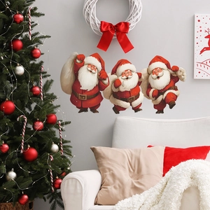 Stickers muraux de Noël avec Père Noël et sacs de cadeaux pour décoration intérieure