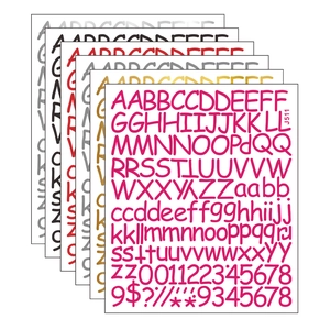 Bunte Buchstaben und Zahlen Aufkleber Set für DIY Tassen und Wanddekoration J511