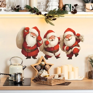 Stickers muraux Père Noël de Noël pour décoration de salon avec motifs de sacs de cadeaux