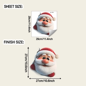 Sheet and finish size specifications for the cute Santa Claus wall sticker 29x29cm