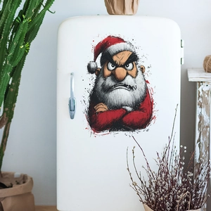 Creative angry Santa Claus decorative wall sticker for home holiday interior decoration
