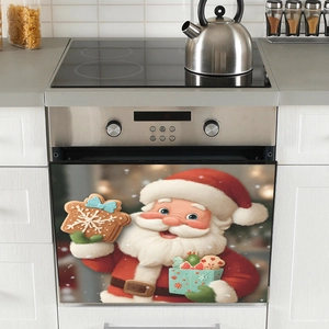 Christmas Santa Claus with gingerbread and gifts kitchen dishwasher decorative sticker
