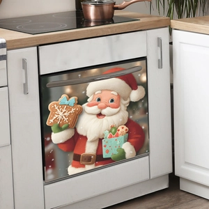 Christmas Santa and gift dishwasher magnet sticker for kitchen holiday decoration