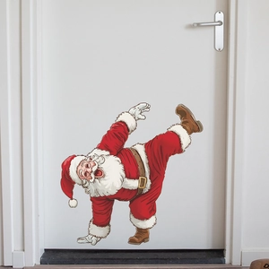 Lustiger Weihnachtsmann-Wandaufkleber für die Weihnachtsdekoration zu Hause und an Türen