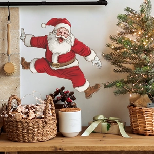 Lustiger Cartoon Weihnachtsmann Wandtattoo für gemütliche Wohnzimmer Weihnachtsdekoration