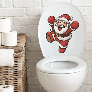 Festive Santa Claus self-adhesive wall sticker for Christmas toilet lid decoration