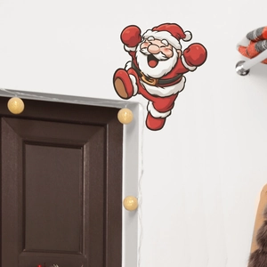 Festive Christmas Santa Claus wall sticker for holiday home decor and wall art