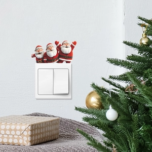 Creative Santa Claus wall stickers for light switches adding a festive Christmas atmosphere