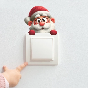 Cartoon Weihnachtsmann Wandaufkleber für Lichtschalter-Deko im gemütlichen Zuhause