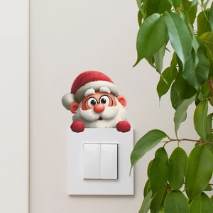 Cartoon Weihnachtsmann Lichtschalter Aufkleber für festliche Wanddekoration zu Hause