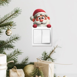 PVC Weihnachten Weihnachtsmann Schalteraufkleber Kreative Karikatur Wandtattoo Für Wohnzimmer Haus Feiertagsdeko