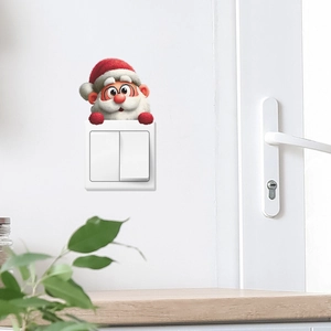 Niedlicher Weihnachtsmann Wandaufkleber für Lichtschalter Heimdekoration im Wohnzimmer