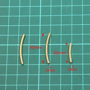 Gold textured stainless steel curved tube beads in 20mm and 30mm for DIY jewelry making
