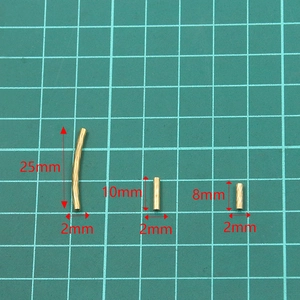 Golden stainless steel embossed tube beads in 8mm, 10mm, and 25mm lengths for jewelry DIY