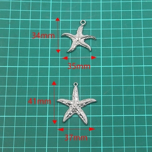 Colgantes de estrella de mar de acero inoxidable 304 en dos tamaños para joyería DIY