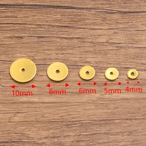 Espaciadores redondos lisos de acero inoxidable dorado en 5 tallas 4-10mm para joyas