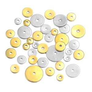 Cuentas espaciadoras redondas de acero inoxidable oro y plata para hacer joyas