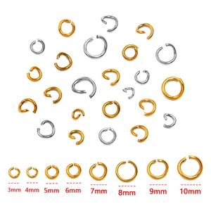3mm-10mm Gold und Silber Edelstahl Biegeringe für die DIY Schmuckherstellung