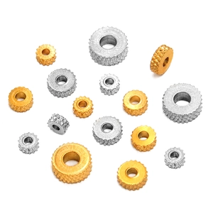 Gold and silver stainless steel gear spacer beads for DIY jewelry making in various sizes