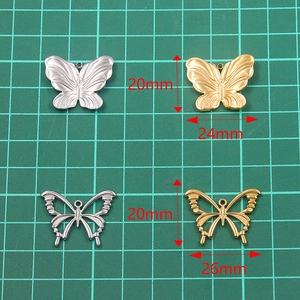 Colgantes de mariposa de acero inoxidable 304 en diseños huecos y sólidos, oro y plata