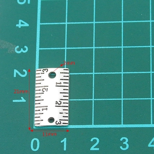 Zinc alloy ruler charm connector in vintage bronze and silver finish for jewelry