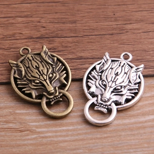 Vintage Zinc Alloy Wolf Head Pendant Fenrir Motif Antique Bronze Silver Animal Charm For DIY Jewelry Making Necklace Accessories