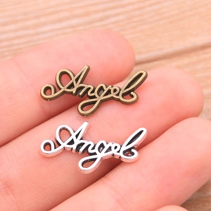 Retro-Anhänger Angel aus Bronze und Silberlegierung für DIY-Halsketten Größe 10x22mm