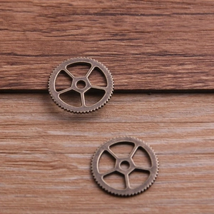Steampunk Bronzelegierung Zahnrad Anhänger mit hohlem 5-Speichen Design für DIY Schmuck
