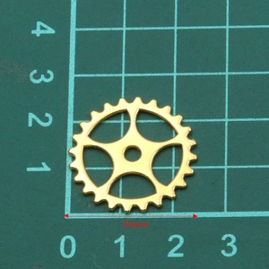 25mm gold hollow round steampunk gear alloy accessory for DIY jewelry making