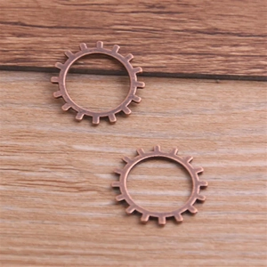 Vintage 19mm steampunk copper gear pendants for DIY jewelry and craft connectors