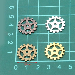 Σετ 4 vintage γρανάζια steampunk 20mm σε μπρούτζο, ασήμι και χρυσά φινιρίσματα