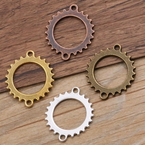 Vintage Steampunk Tandwiel Legering Hanger DIY Sieraden Maken Connector Accessoires Ronde Dubbele Lus Holle Charm Voor Knutselen