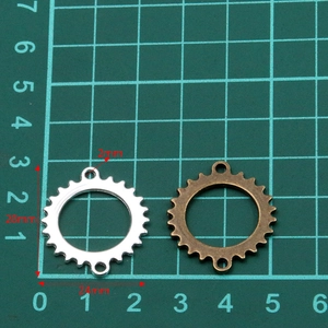 Steampunk tandwielhangers van legering voor DIY-sieraden in zilver en brons 28mm