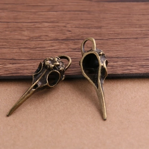 Pendentifs tête d'oiseau vintage en bronze pour accessoires de bijoux gothiques DIY
