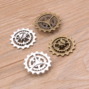 Set of four 22mm steampunk alloy mechanical gears in bronze and silver for DIY jewelry crafts