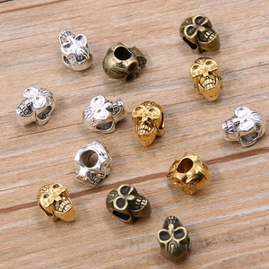 Vintage Legering Schedel Spacer Kralen Groot Gat Metalen Kralen Voor DIY Sieraden Maken Armband Ketting Halloween Knutselaccessoire