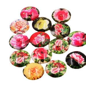 Cabochons ronds en verre aux motifs floraux colorés pour bijoux DIY