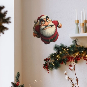 Adesivo murale Babbo Natale divertente autoadesivo per decorazioni natalizie in casa