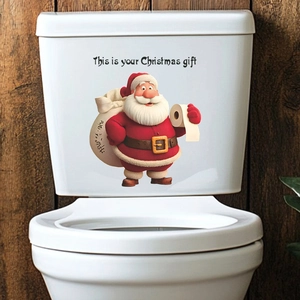 Adesivo natalizio per water con Babbo Natale per decorare il bagno durante le feste