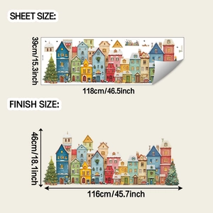 Détail montrant la taille de la planche de stickers Noël et le rendu final appliqué