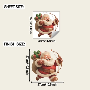 Spécifications détaillées des dimensions du sticker de Noël pour abattant de WC
