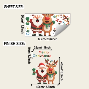 Detail of Christmas wall sticker layout with Santa Claus and Merry Christmas text