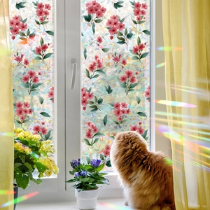 Pellicola decorativa per finestre con fiori di ciliegio e texture a mosaico elegante