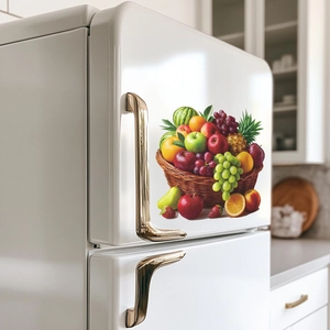 Self-adhesive realistic fruit basket wall sticker for kitchen and fridge decoration
