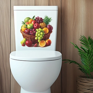 Self-adhesive realistic fruit basket wall sticker for bathroom and home decoration
